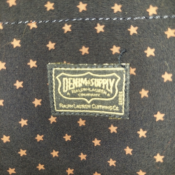 Ralph Lauren Denim and Supply Navy Blue/Pink Stars XXL S/S SHIRT - Picture 1 of 5